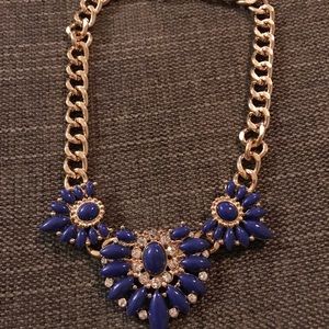 Huge statement necklace blue